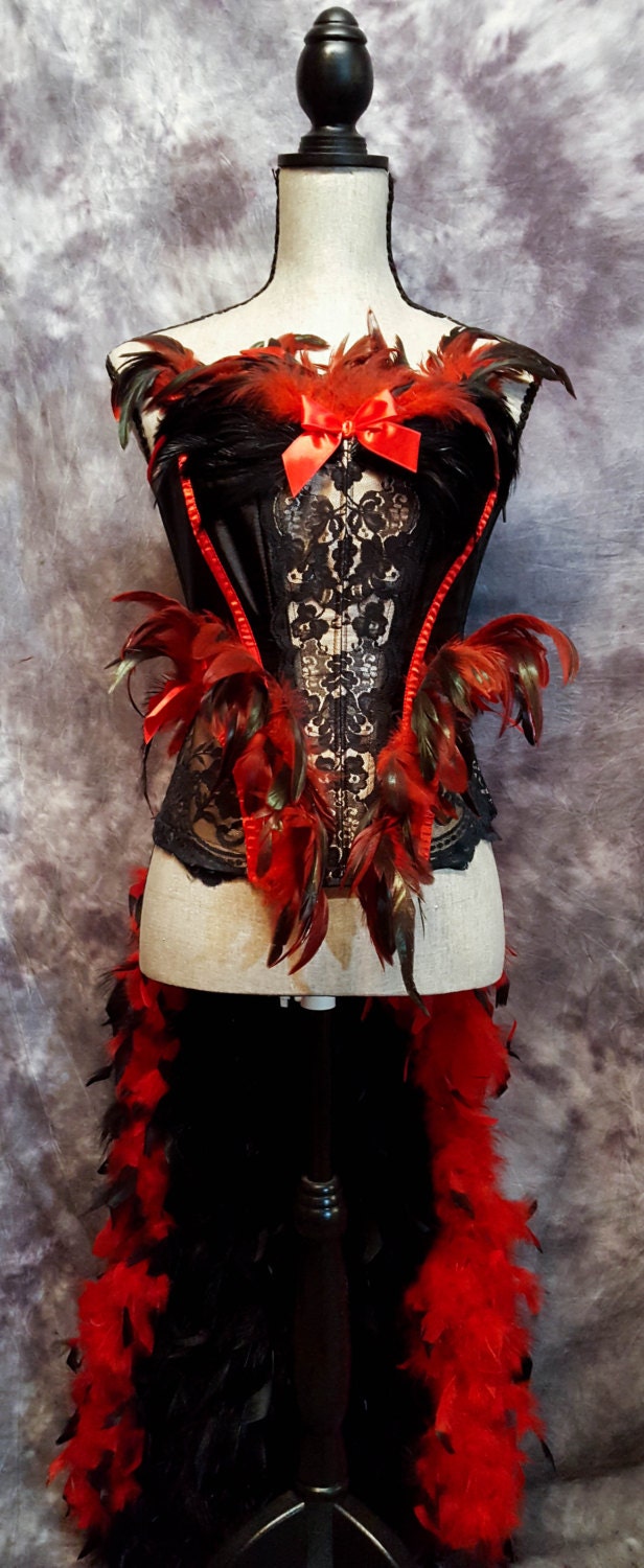 TWILIGHT Burlesque Costume Corset Black Swan Cosplay Feather Corset Gothic  Steampunk Dress -  Canada
