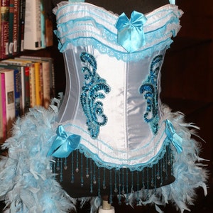 IRIS Blue Burlesque costume corset for Halloween prom dress Small, Medium, Large, XL image 1