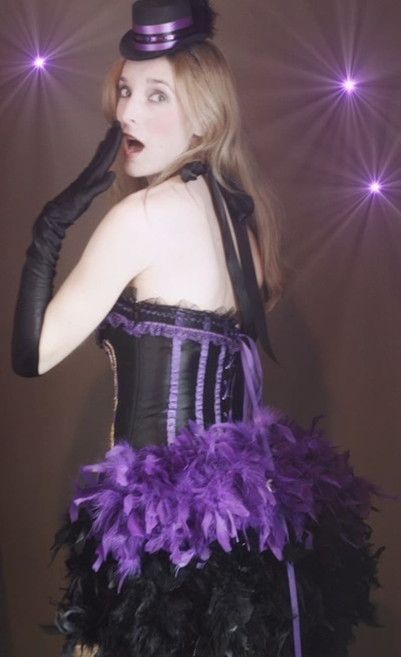 SHOWGIRL Saloon Girl Costume Corset Dress Purple Black Mardi Etsy