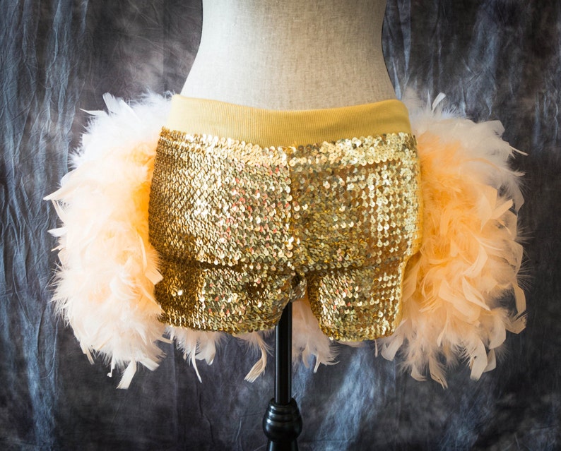 Sequins performer dance shorts for Burlesque Outfit Corset Showgirl Costume, Black, Gold, Red, Silver, Pink tap bloomers Gold