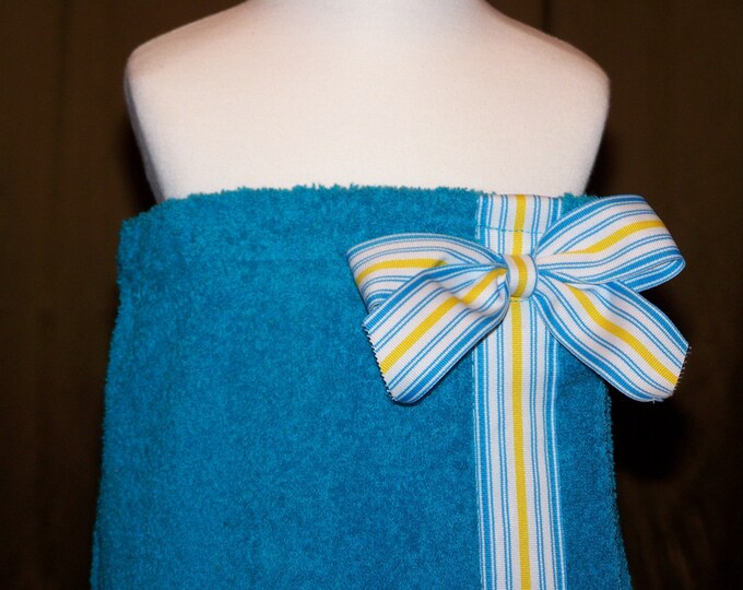 Little Girl Towel Wrap Blue Etsy