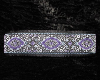 Sibyl Blue and Purple 1, 1.5 or 2 Inch Martingale Greyhound Dog Collar - Padded and Lined with Free Custom Sizing