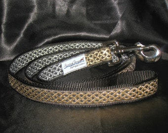 Celtic Ring Gold and Silver Leash - Made to Match SavingGreys Celtic Ring Martingale Dog Collar - Lead Only