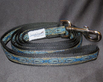 Renaissance Turquoise Leash - Made to Match SavingGreys Renaissance Martingale Dog Collar - Lead Only