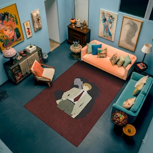 Death Rug, Mysterious Dark Shadow-Inspired Rug – Anime Style Character with Intriguing Silhouette