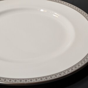 Royal Doulton Piper Platinum Dinner Plate | English Fine Porcelain