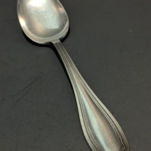 Antique Clinton 1919 Silverplate Spoon by Wm Rogers | Art Deco Flatware | Vintage Silver Collectible for Tablescape or Gift