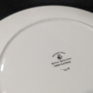 Royal Doulton Piper Platinum Dinner Plate | English Fine Porcelain