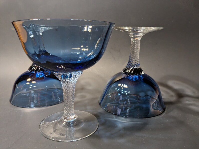 Gorham Crystal Octette Blue Coupe Glass Vintage Gorham Crystal