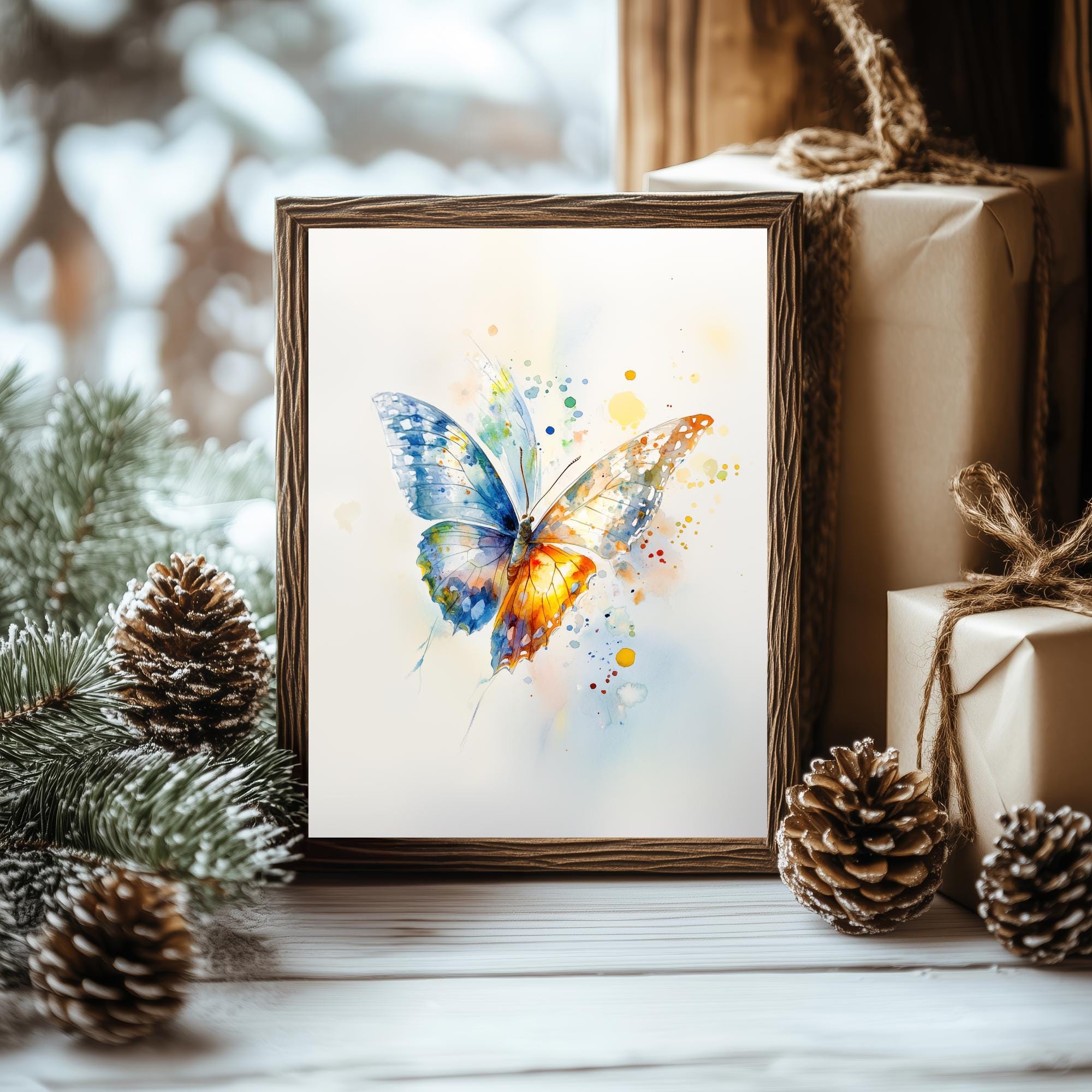 Watercolor Butterfly Wall Art Print, Vibrant Butterfly Decor, Colorful ...