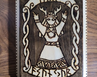 Troth Asynjur wood plaque norse pagan