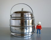 Vintage chrome ice bucket Copper and aluminium lined art deco ice bucket c.1950s Cocktail bar accessories