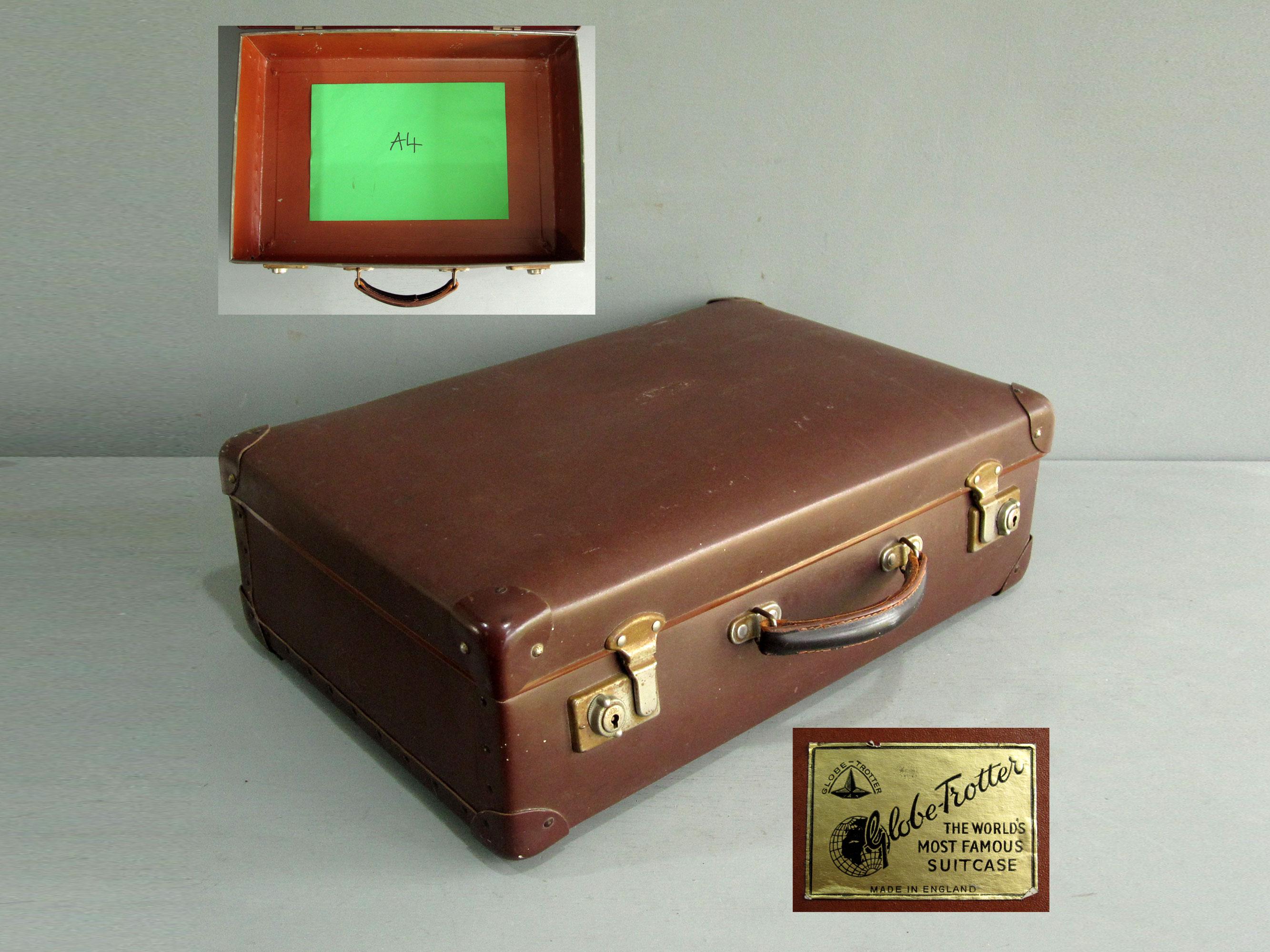 Vintage Globe-trotter Briefcase / Small Brown Globetrotter