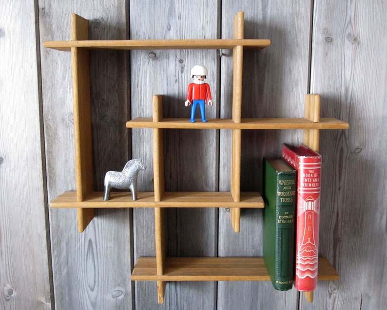 Vintage Wooden Shelf Display Rack Small Wall Mounted Etsy