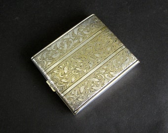 Vintage silver plated cigarette case / Business card holder