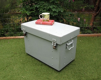 Vintage heavy duty metal trunk