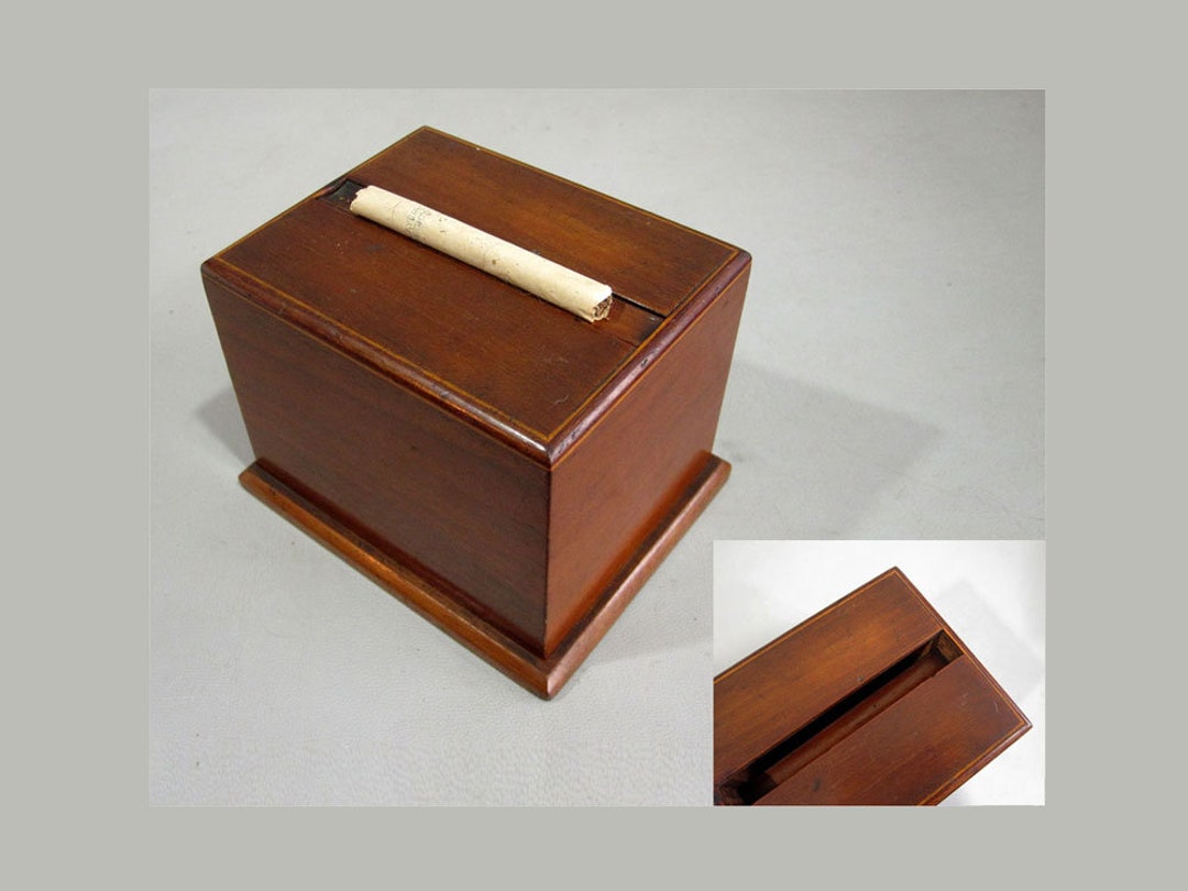 Antique Mahogany Wood Cigarette Box / Vintage Desktop Etsy UK