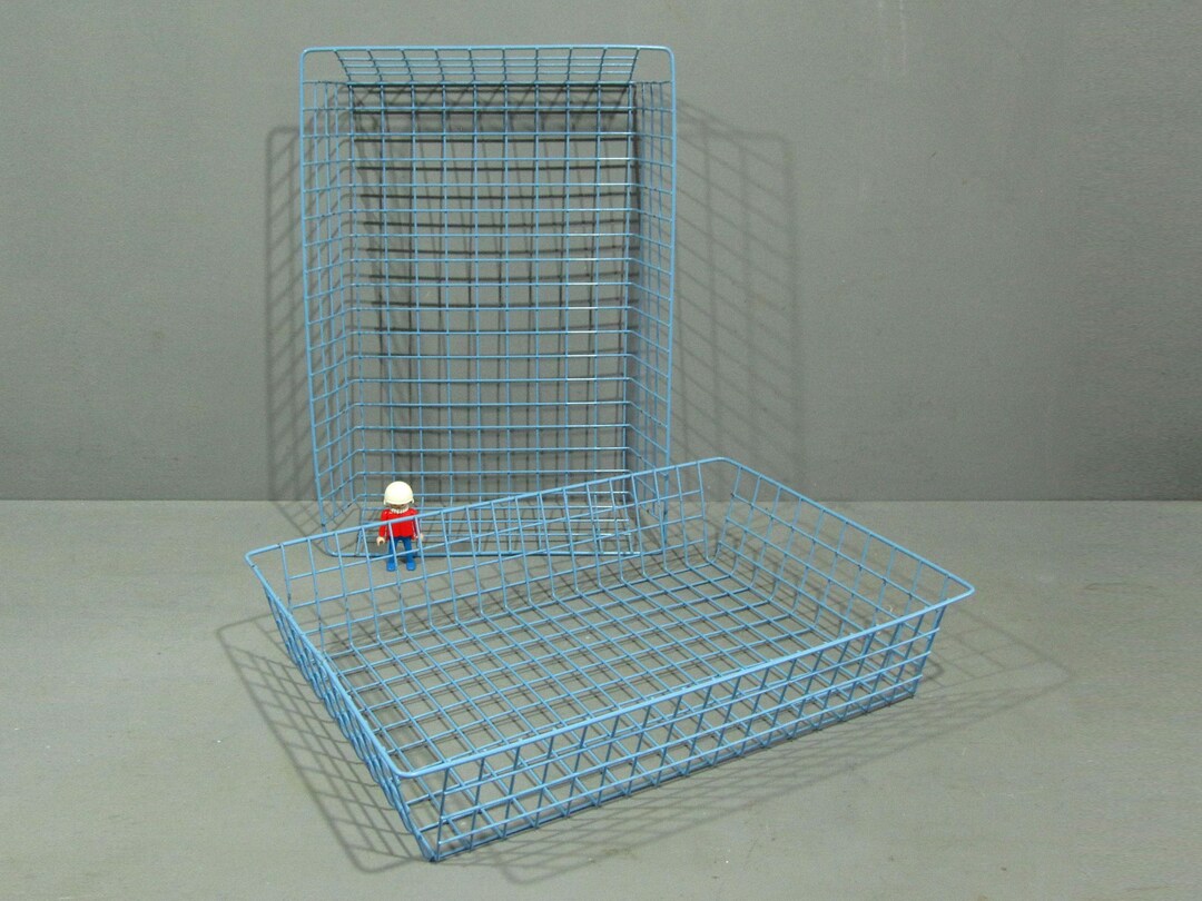 Vintage Pair Blue Wire Filing Trays - Etsy