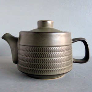 Vintage Denby Chevron teapot 1960s / Mid century Denby 2 cup tea pot