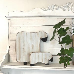 Primitive sheep rustic sheep set of sheep wooden sheep farmhouse decor