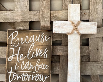 wooden cross large  rustic cross white cross farmhouse decor