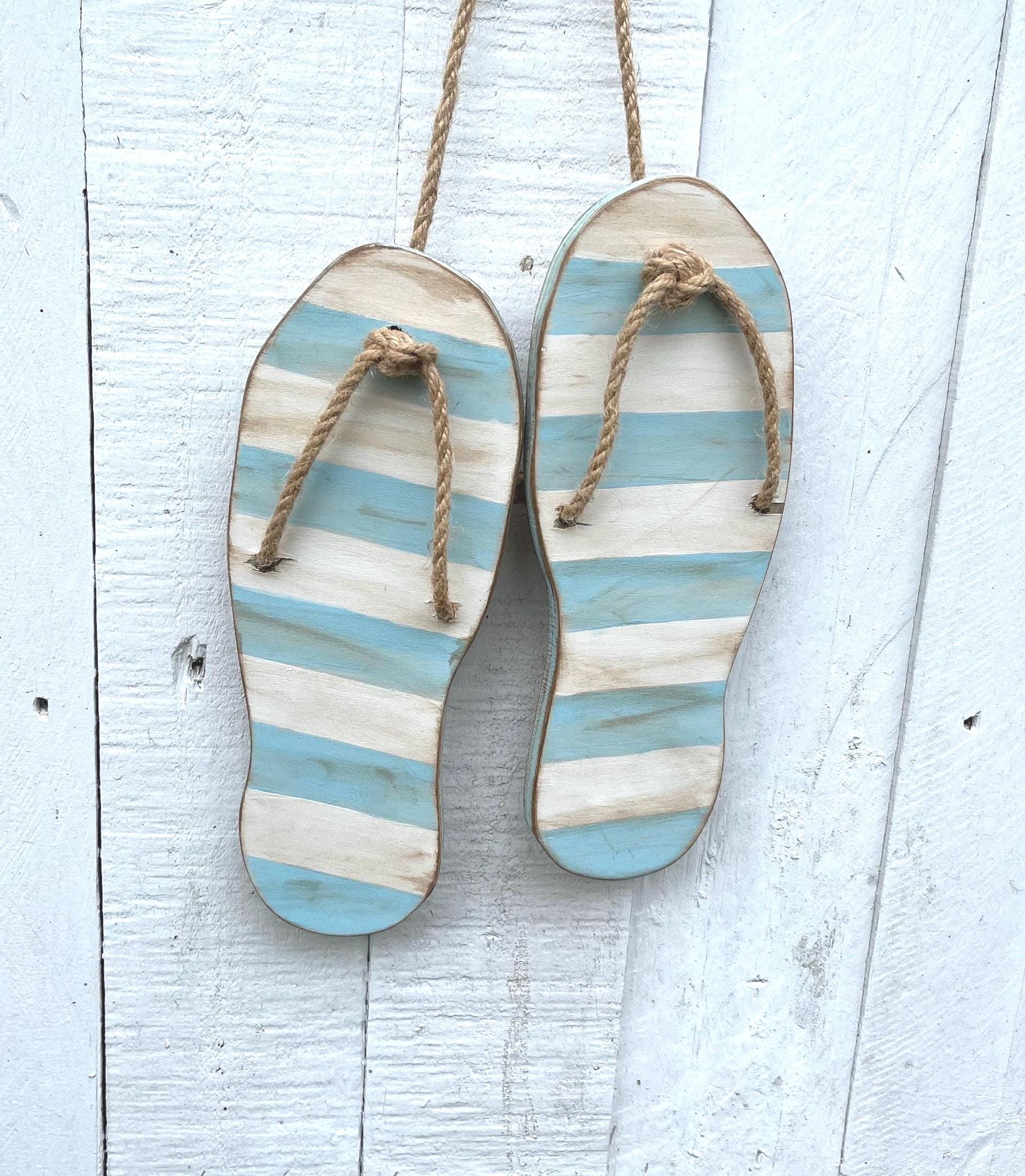 Wood Flip Flops Wood Sandals Beach Decor Coastal Decor Nautical
