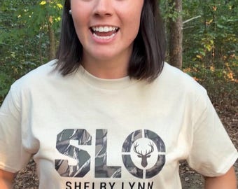 Shelby Lynn Outdoors Shirt color Sand  sizes from Small-3XL  hunting  fishing  gifts for men women outdoor camo