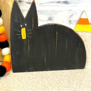Primitive Cat wood cat  rustic colonial decor Halloween decor Halloween cat @sweetshelbys