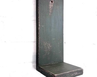 Wood shelf primitive decor green shelf county living rustic