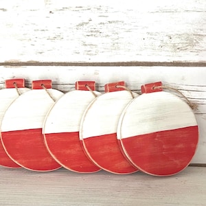 Bobbers en bois, lot de 6 flotteurs de pêche, décoration d&#39;anniversaire, décorations de fête, partie de pêche, décoration de maison sur le lac, décoration de cabine, décoration de chambre d&#39;enfant