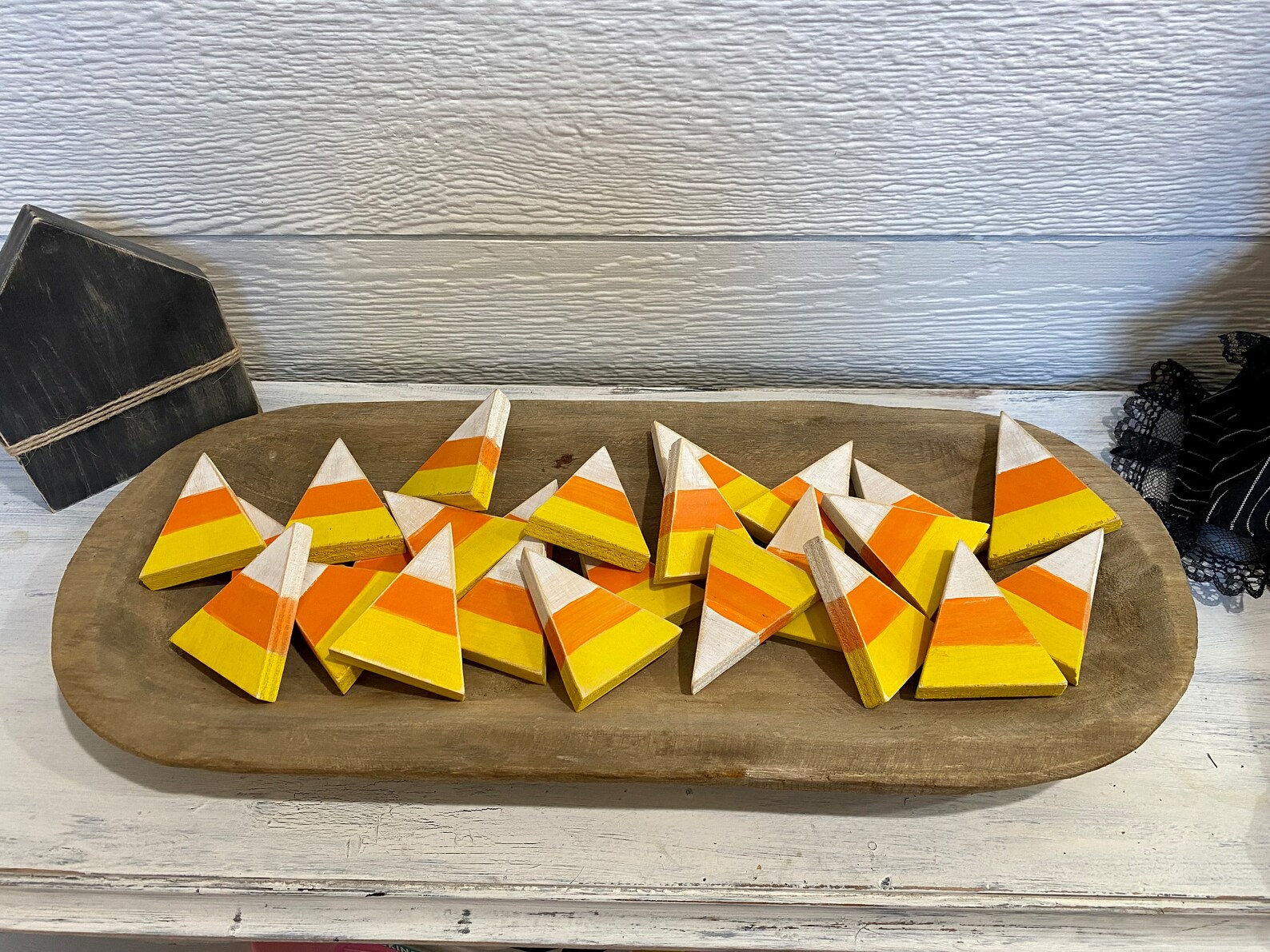 Candy Corn Small Wooden Candy Corn Halloween Candy Corn Set of 5 - Etsy