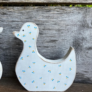 vintage goose vintage duck blue yellow polka dots, pink polka dots, country living decor, French country, nursery decor