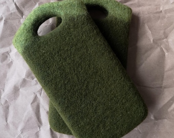 Felt Phone Case: Mountain Green, Handmade Unisex Design