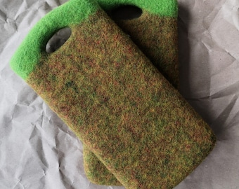 Broomcorn/ Designer Hand-felted Phone Case