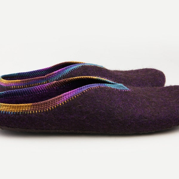 Aurora " Wool felted home slippers Handmade to Order