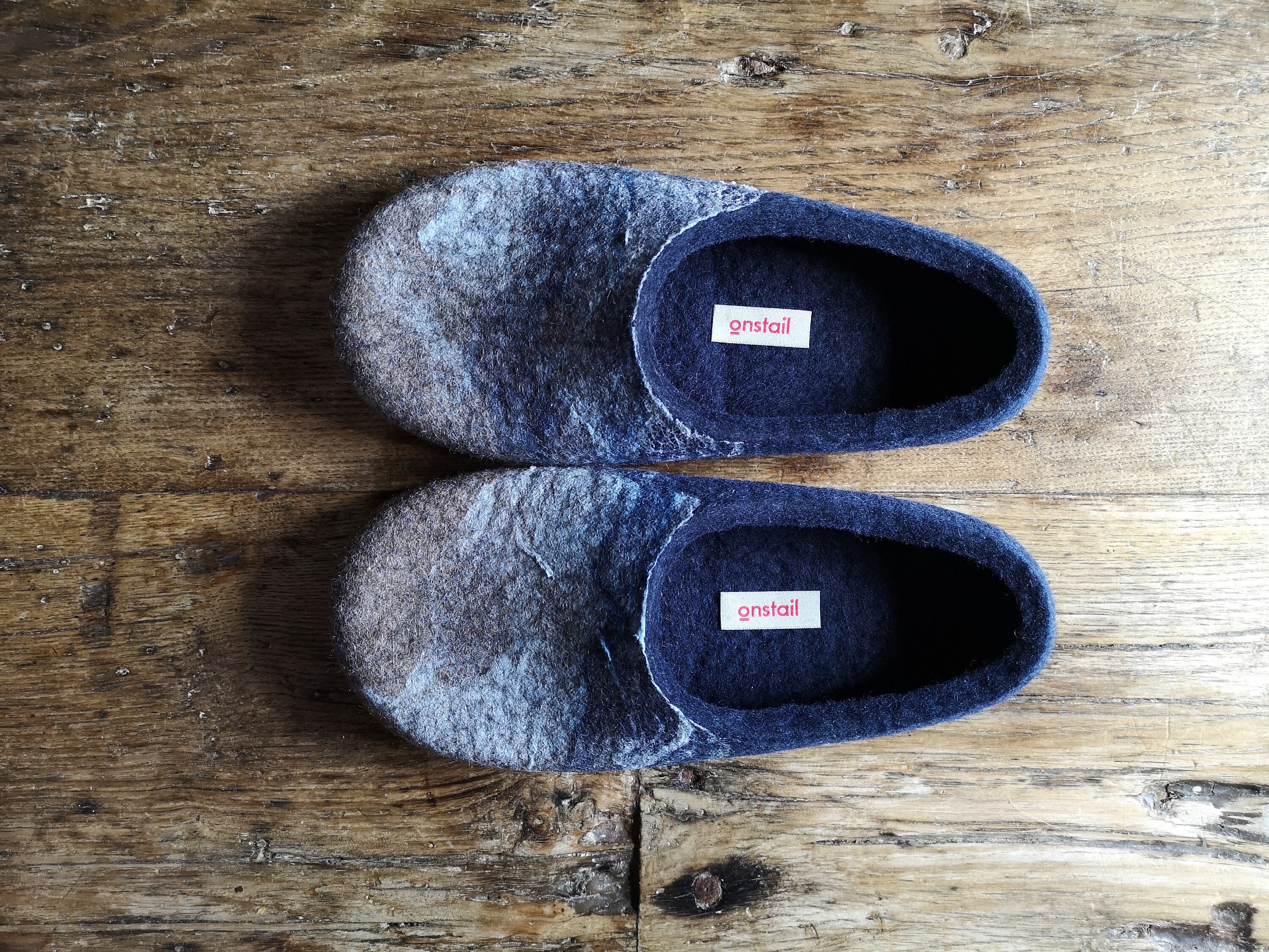 mens navy blue slippers