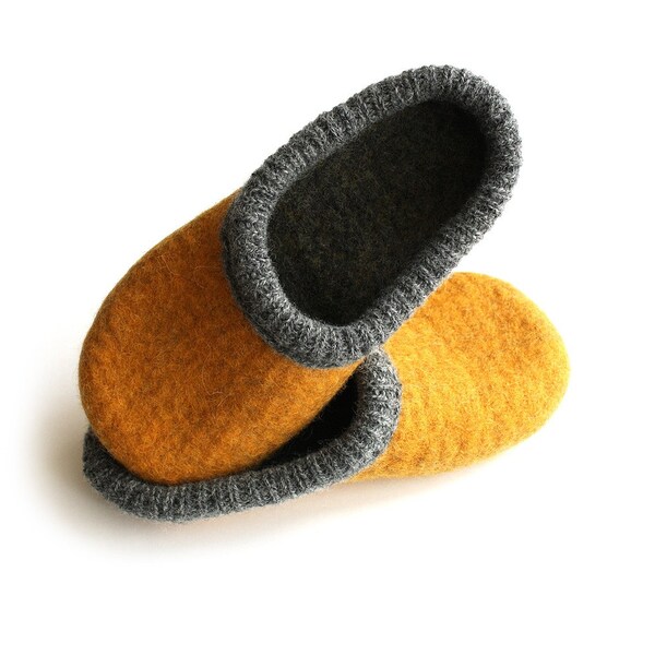 Ash ' curry Unisex felted wool slippers in men's size EU 44- 44,5