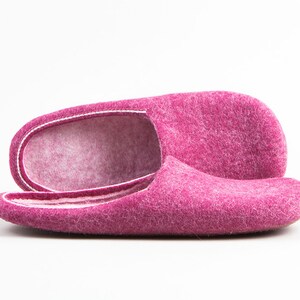 Like a sweet raspberry jam, Felt wool slippers made to order, Open heel summer slippers for women, Mothers day gift idea, Gift for wife, UK image 2