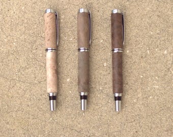 Beautiful Handmade Wooden Burl Rollerball Pens Unique Gift for Writers Smooth Writing Pilot G2 Refill with Gift Box