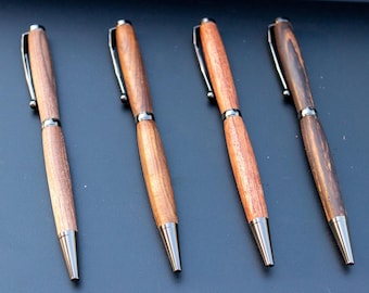 Beautiful Handmade Dark Wooden Pens Unique Gift For Writers Wood Pens For Professionals Slimline Pens Smooth Writing With Gift Box