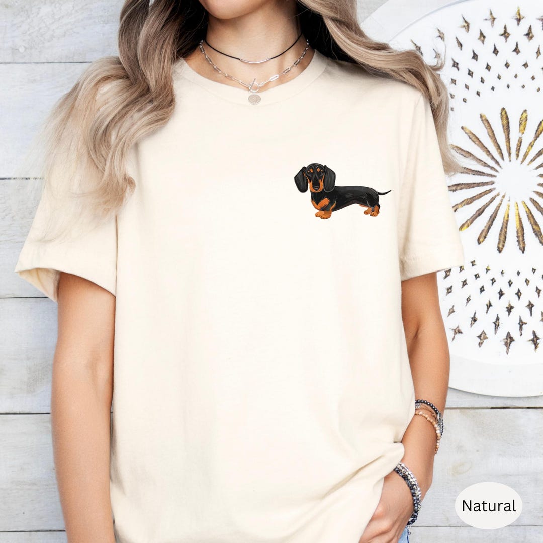 Cute Dog Dachshund Art Print Casual  Shirt main image 1