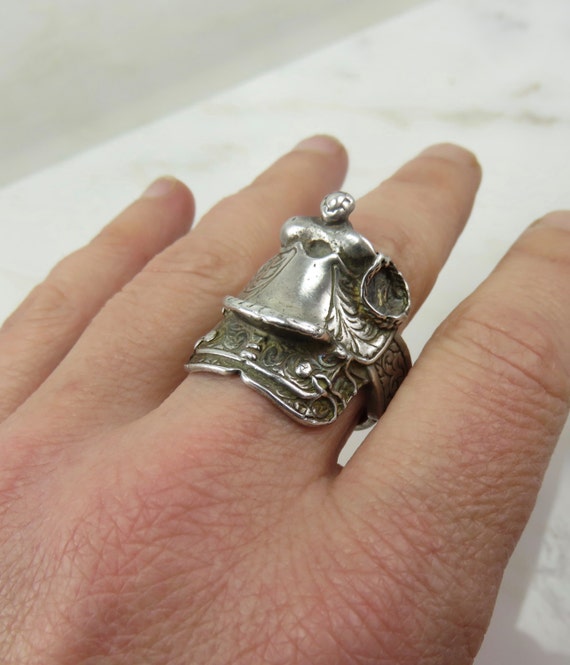 Vintage Silver Saddle Ring - image 4