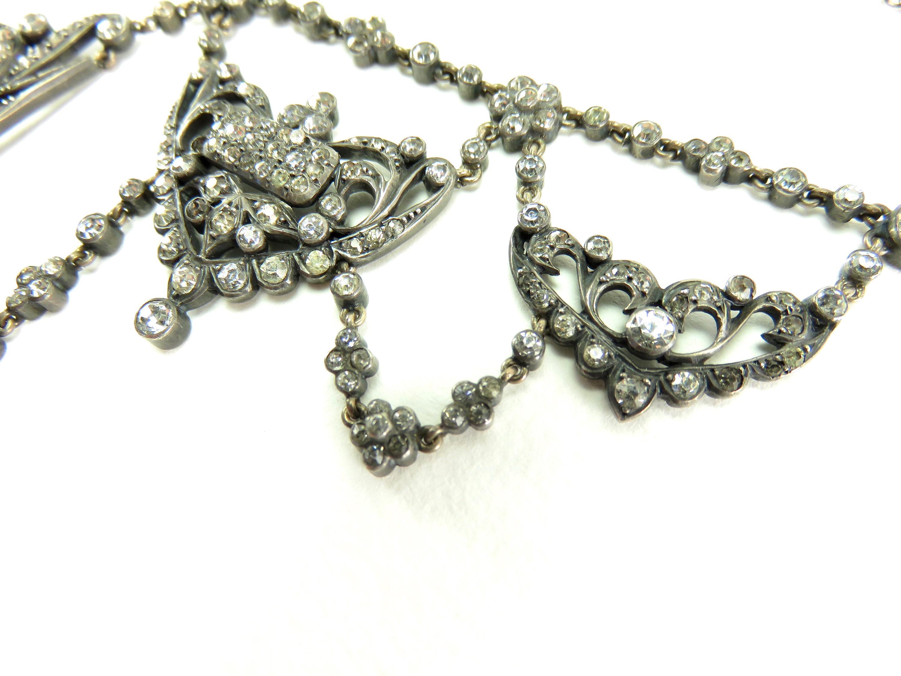 Circa 1900. Silver and Paste Stone Necklace - Etsy