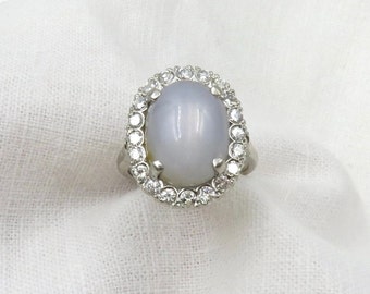 Mid Century Star Sapphire and Diamond Ring