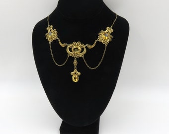 Circa 1900 Citrine Festoon Necklace