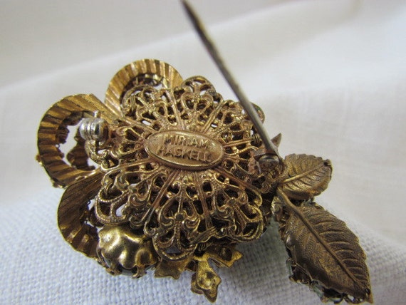 Circa 1950 Miriam Haskell Flower Brooch - image 5