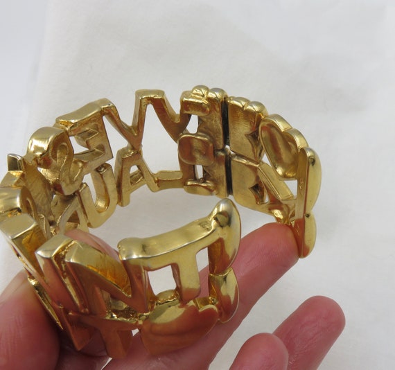 Circa 1980's Yves Saint Laurent Logo Cuff - image 9