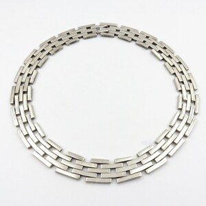 Vintage Mexican Silver Link Collar Necklace