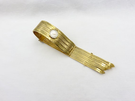 Circa 1950's Ladies Gubelin 18KT Gold Bracelet Wa… - image 2