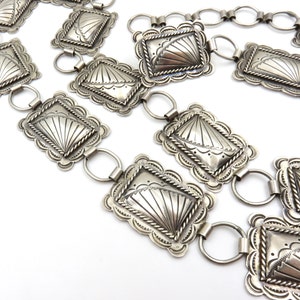 Circa 1970 Navajo Sterling Silver Concha/Link Belt By Benson Yazzie